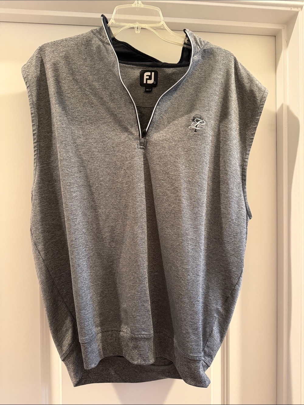 FootJoy Gray Men's Sleeveless Quarter-Zip Golf Vest